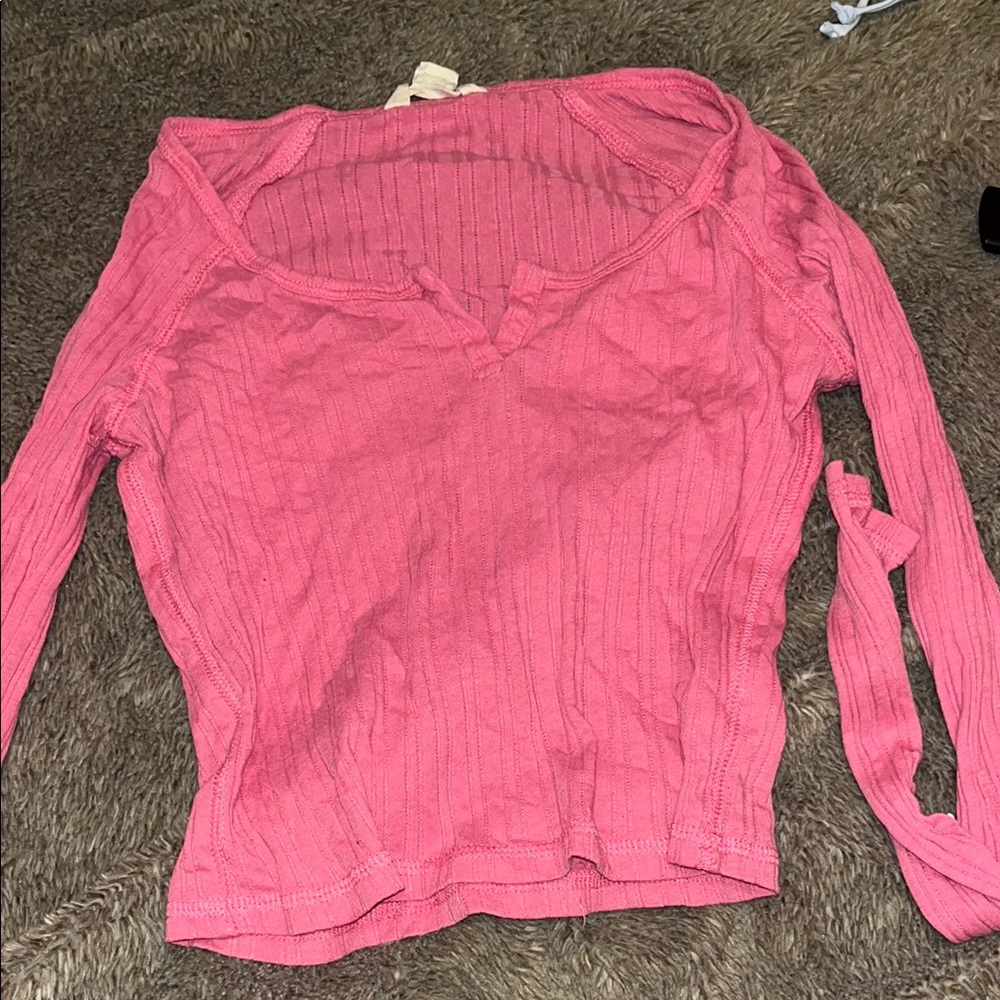 Women's Pink Ribbed Top